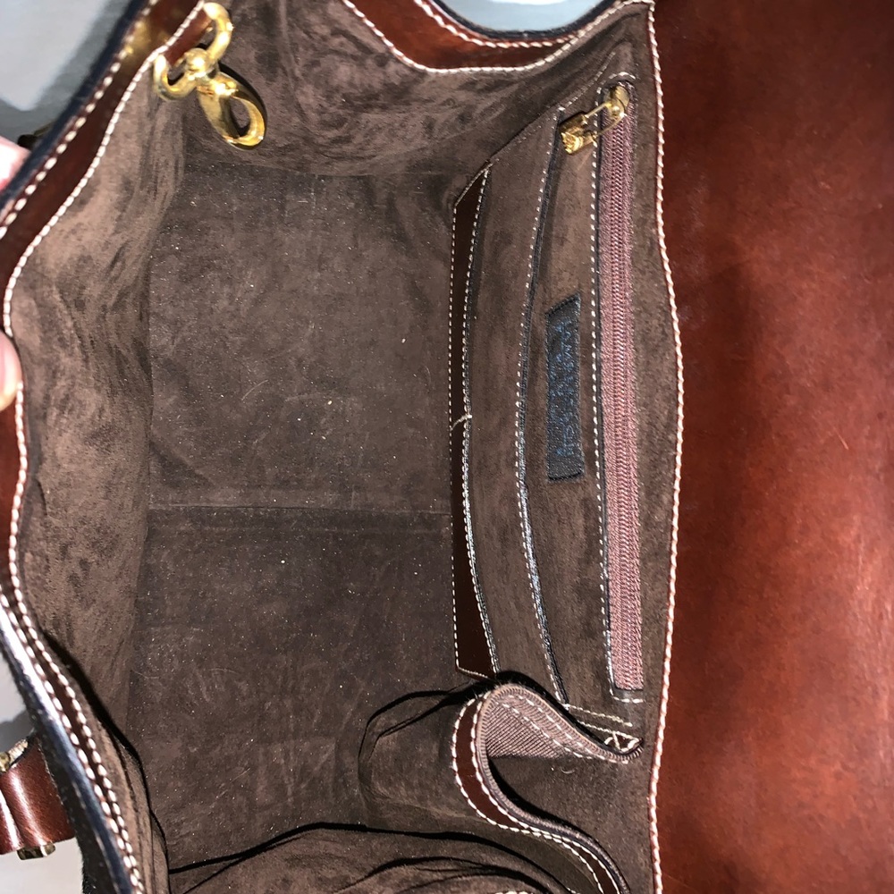Authentic Lambertson Truex Brown Pony Hide Satchel - image 7